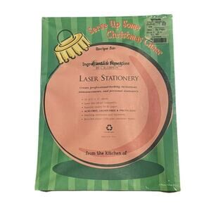 Recipe Laser Stationary Christmas Serve Up Cheer Creative Papers CR Gibson VTG